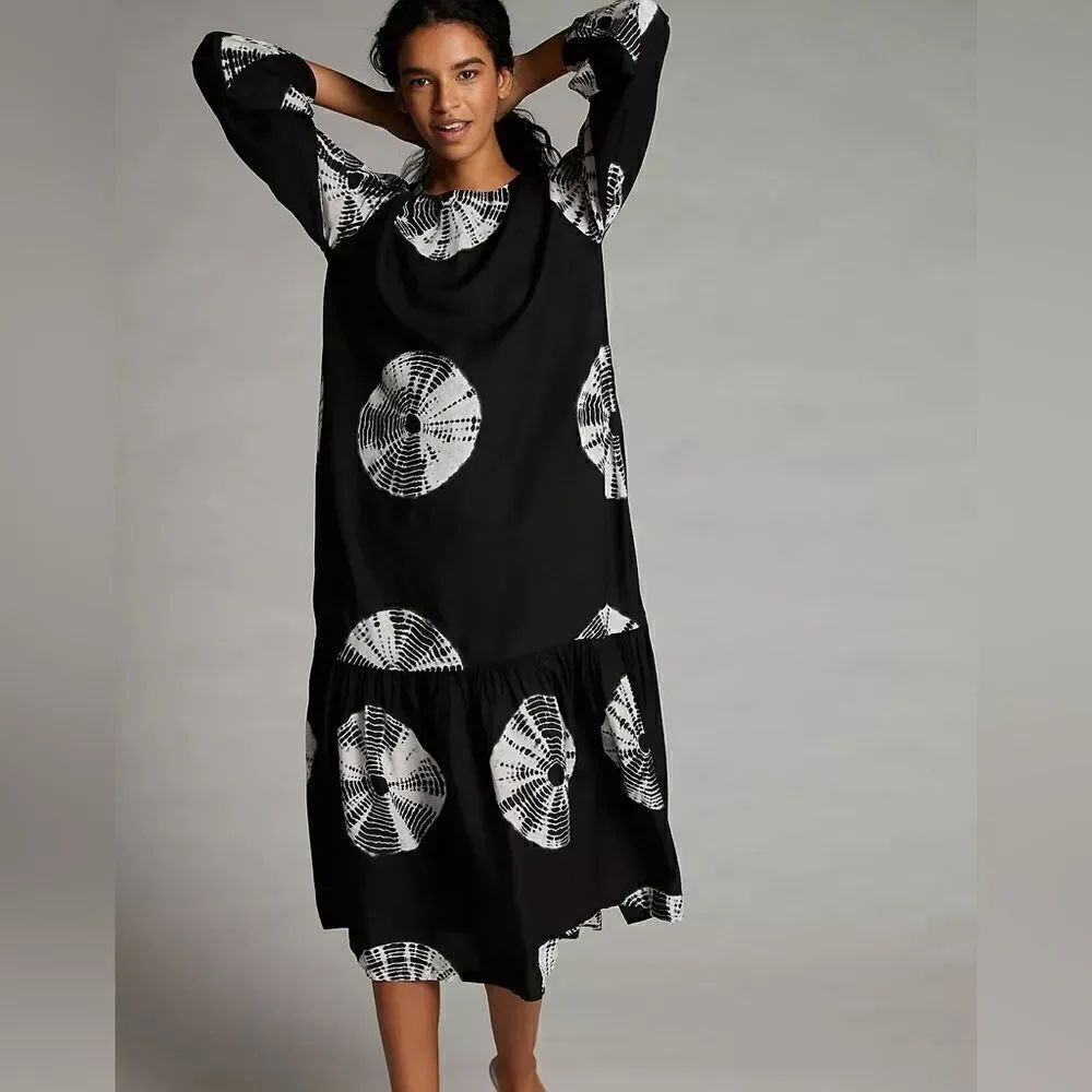 Anthropologie Norblack Norwhite Ayana Maxi Dress